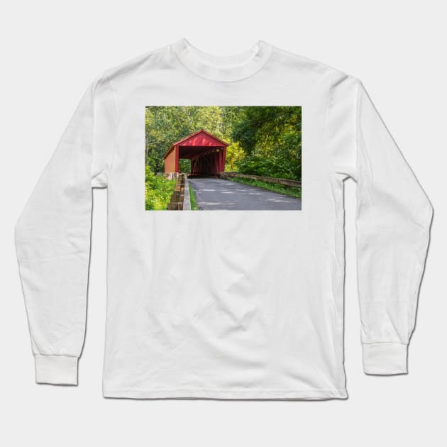 Jericho Covered Bridge Long Sleeve T-Shirt by andykazie